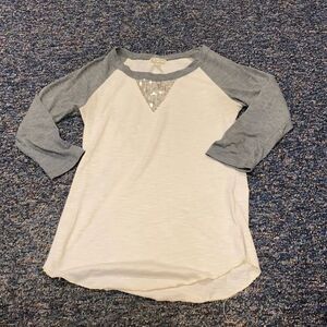 Gray Bedazzled Top sz. XS